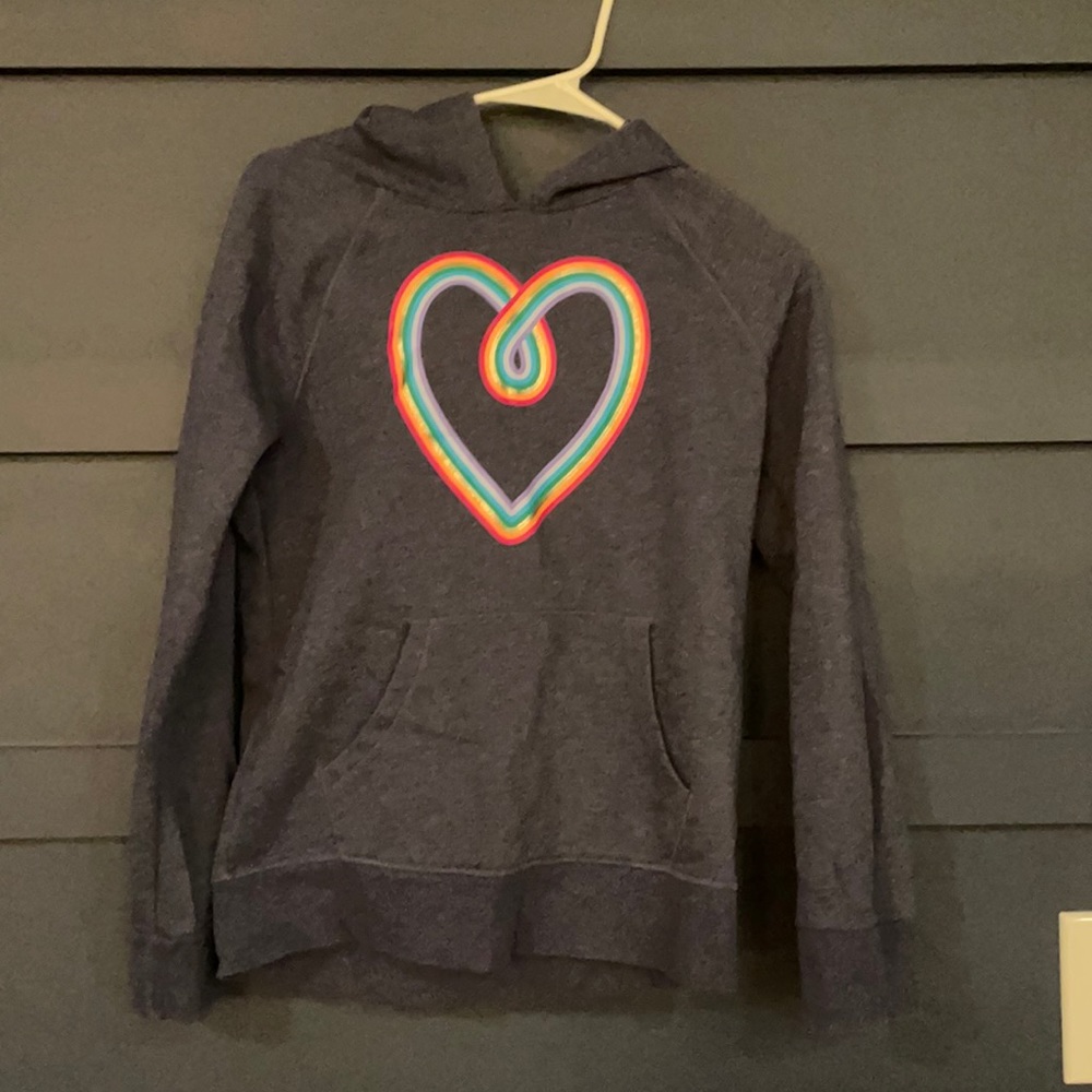 blue rainbow heart hoodie